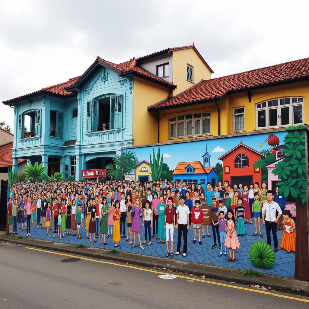 Vibrant street art scene in Georgetown, Penang