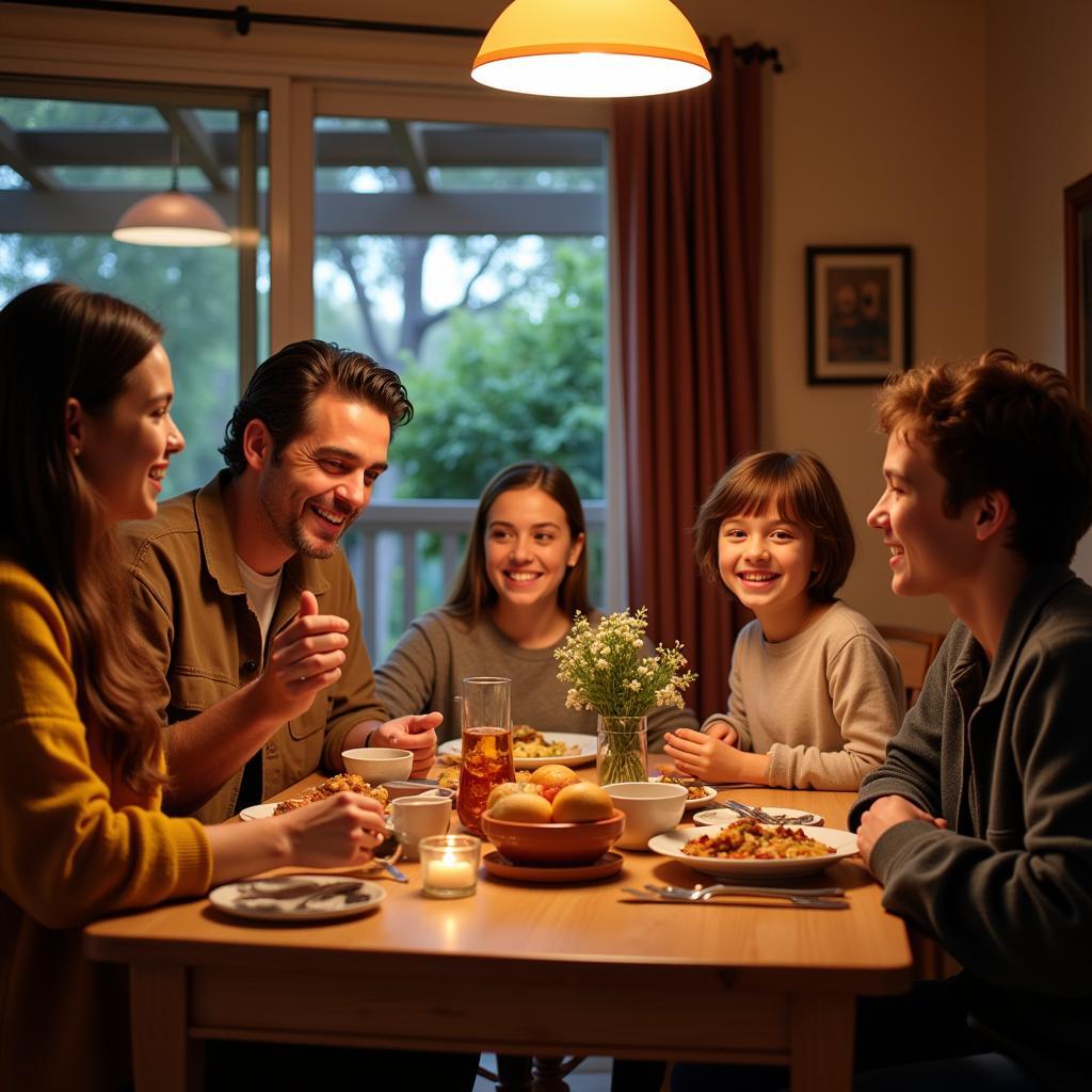 Family Dinner in Glendale Homestay