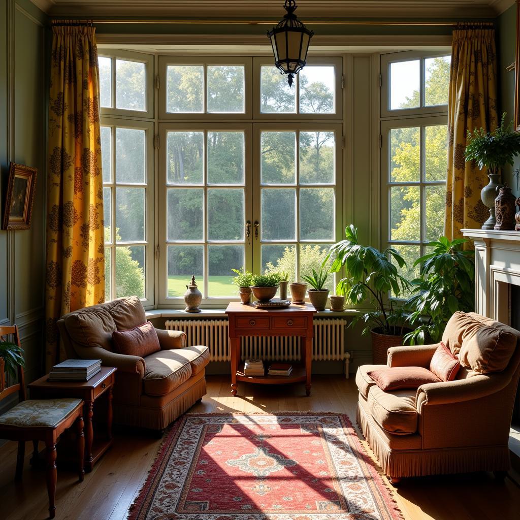 Interior of a Goan Portuguese homestay living room