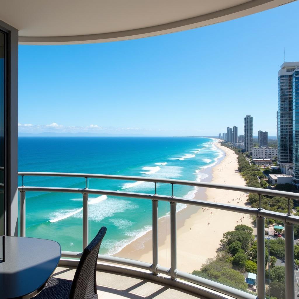 Perfect beach view from a Gold Coast Southport homestay