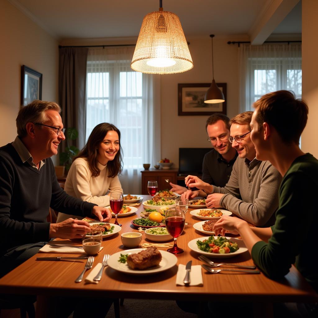 Family Dinner in a Hague Homestay