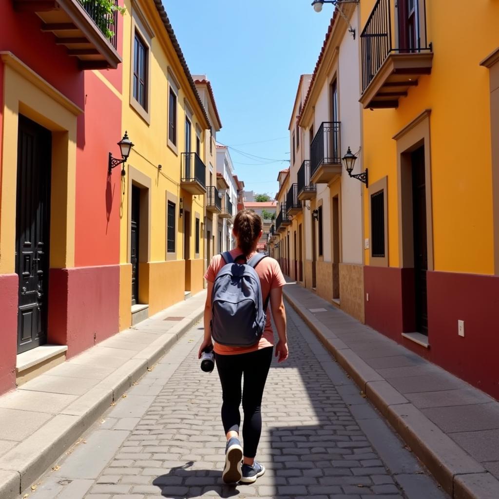 Halifax student exploring a Spanish city during their homestay