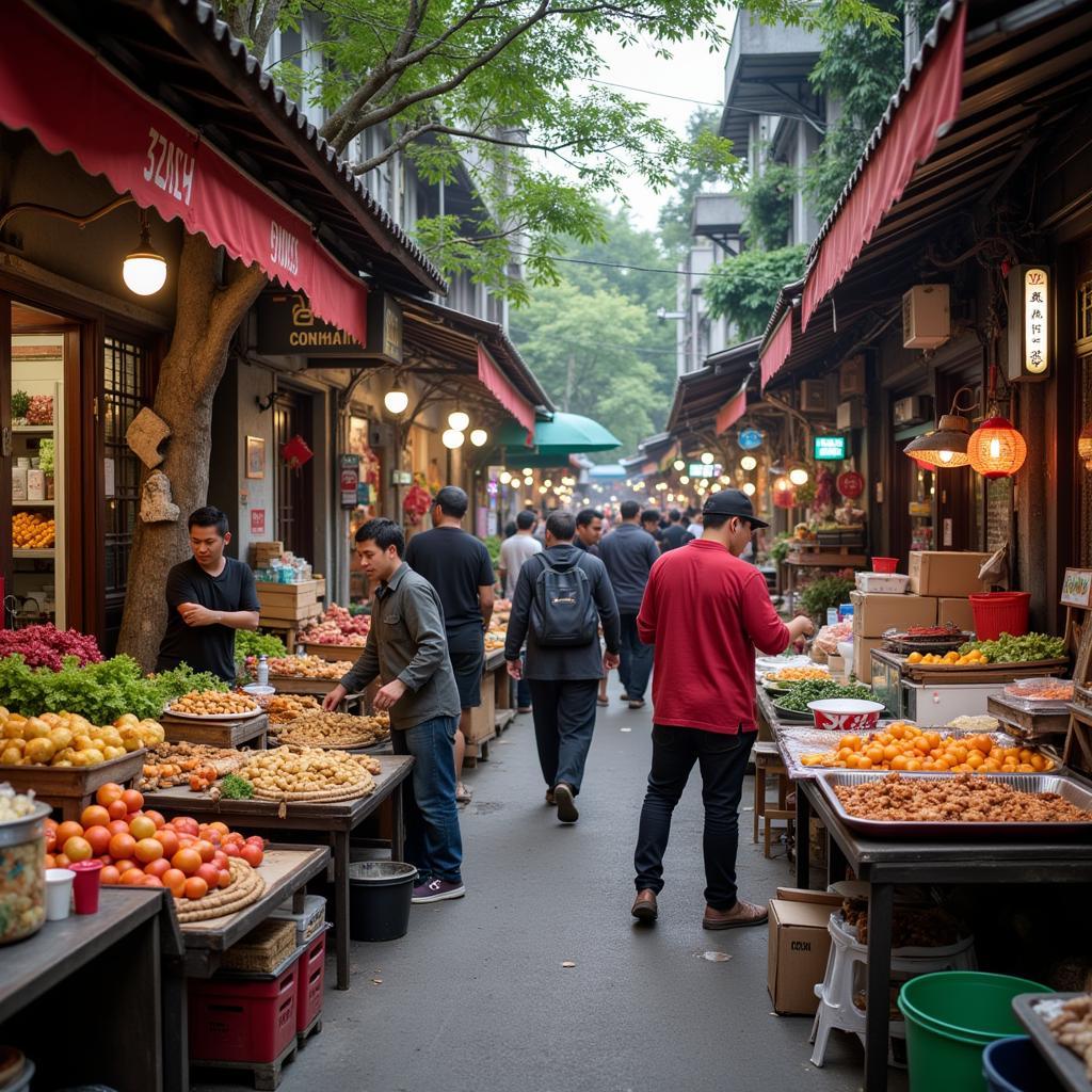 Visiting a local market near a Hanoi homestay