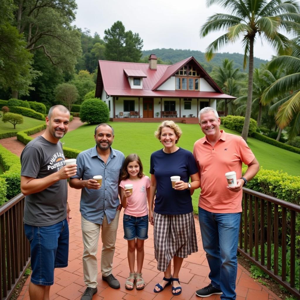 Guests being welcomed with traditional Coorg coffee at Harry Homestay