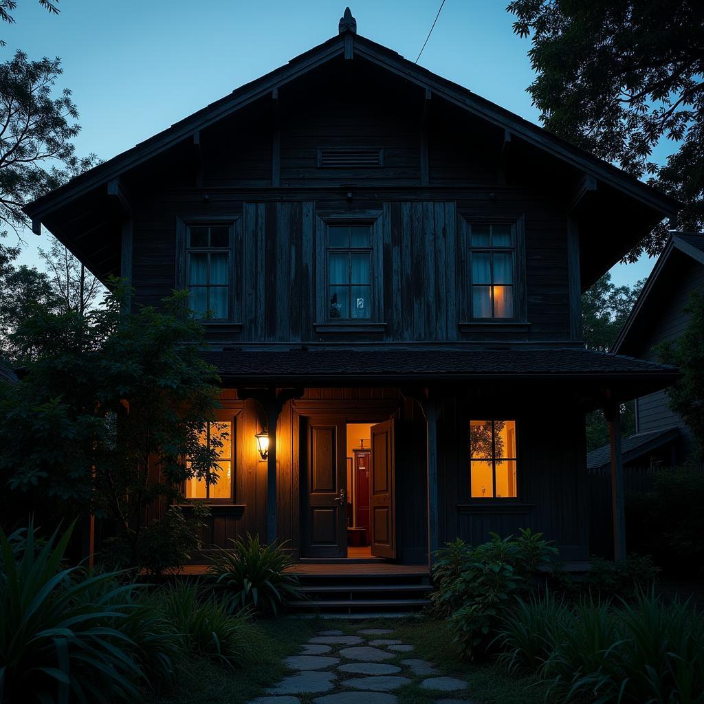 Old wooden Malay house in Kuala Terengganu, potentially a haunted homestay.