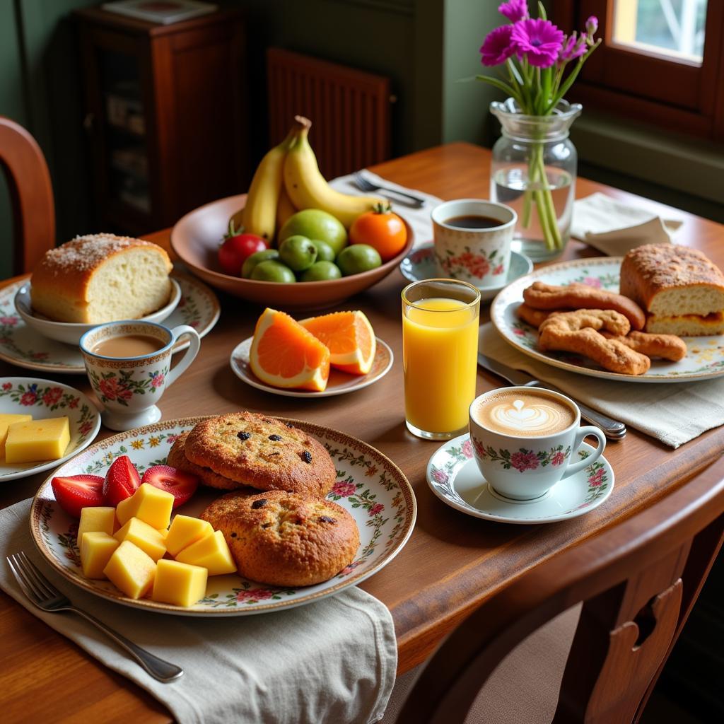 Delicious breakfast served at a casa particular in Havana