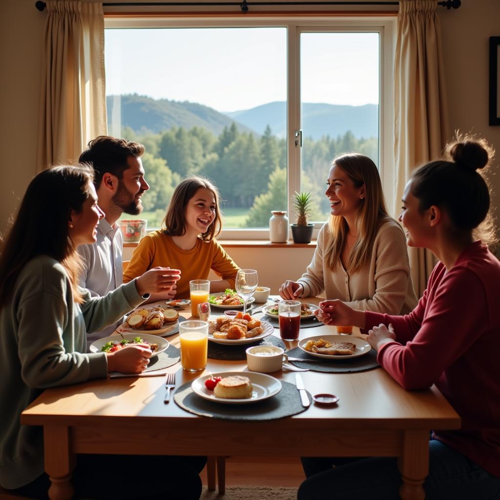 Family Enjoying a Homestay near Hebbe Falls