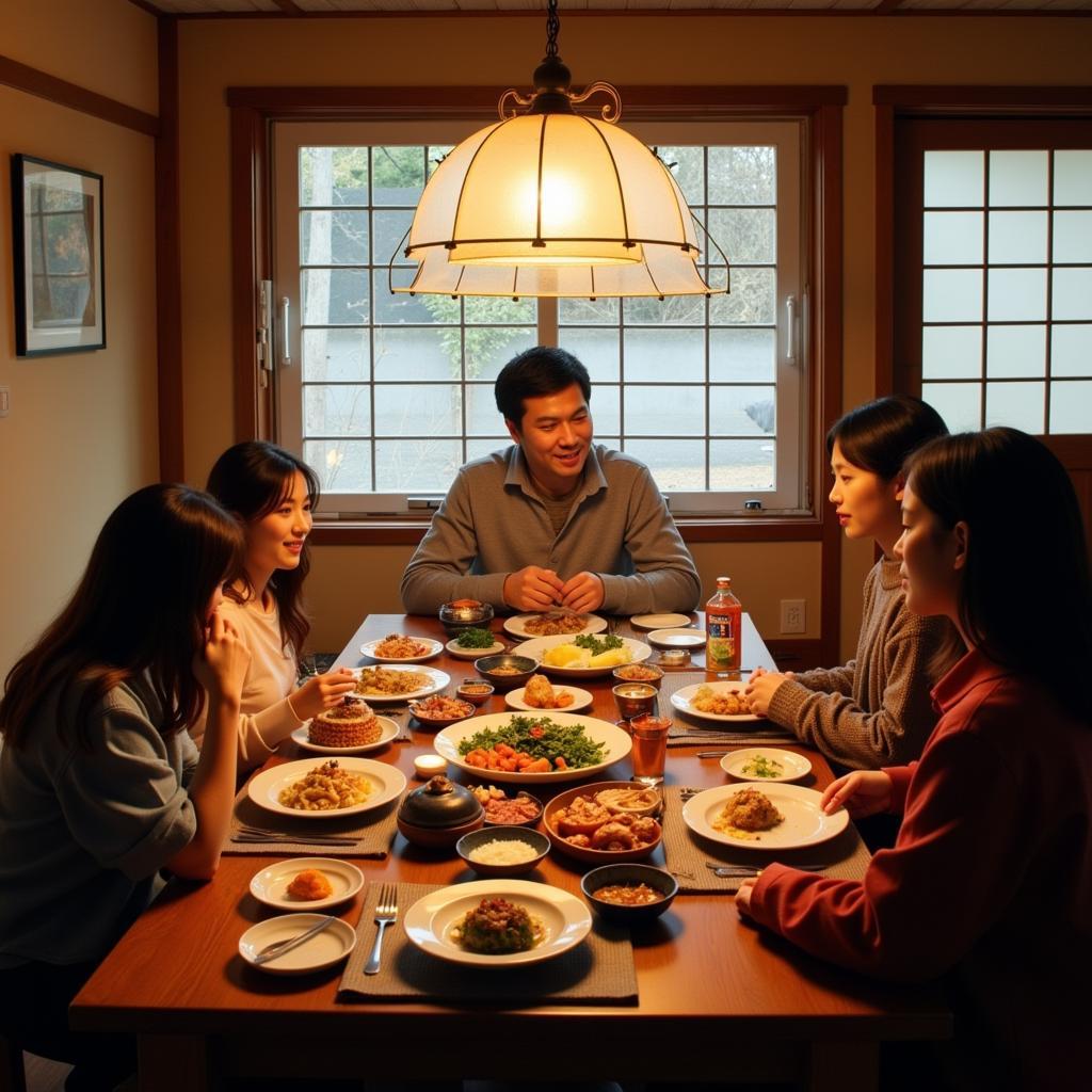 Hokkaido Homestay Family Dinner