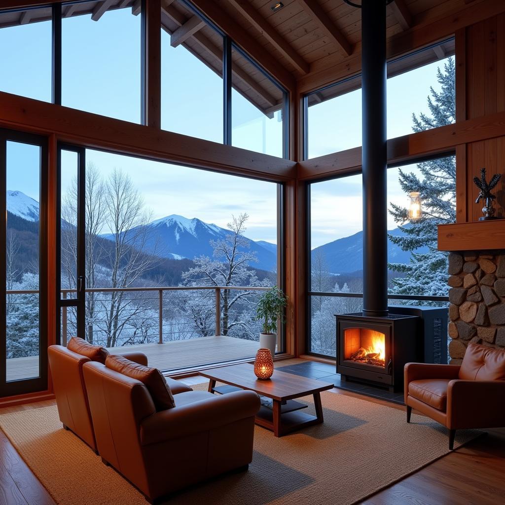 Cozy Hokkaido Sapporo Villa Homestay with Winter Mountain View