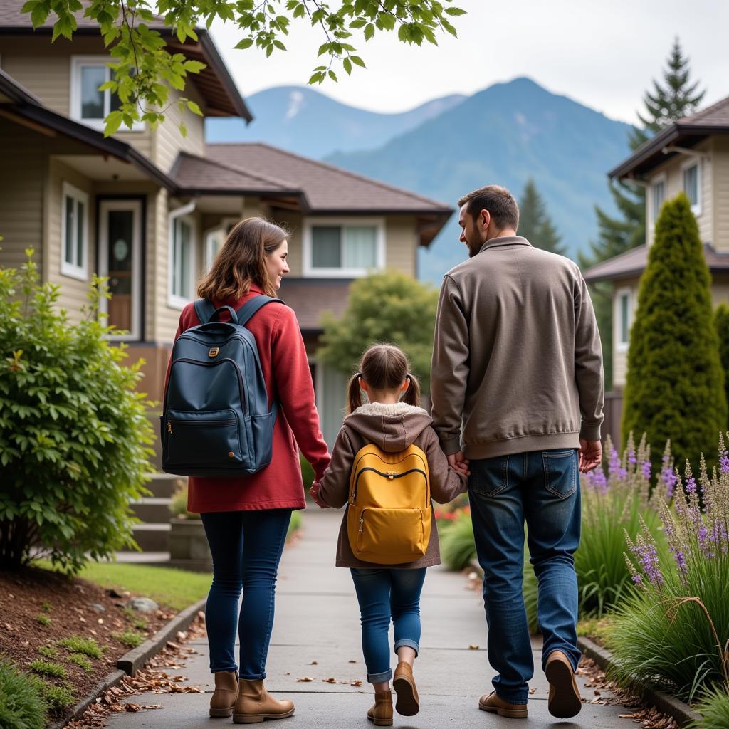 A happy family welcomes a homestay student into their North Vancouver home