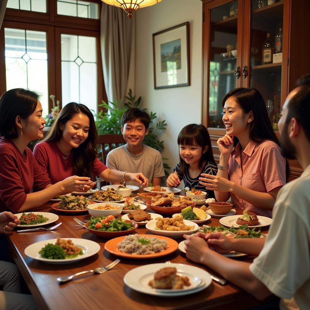 Family dinner at a Homestay Ar Rayyan Seri Iskandar