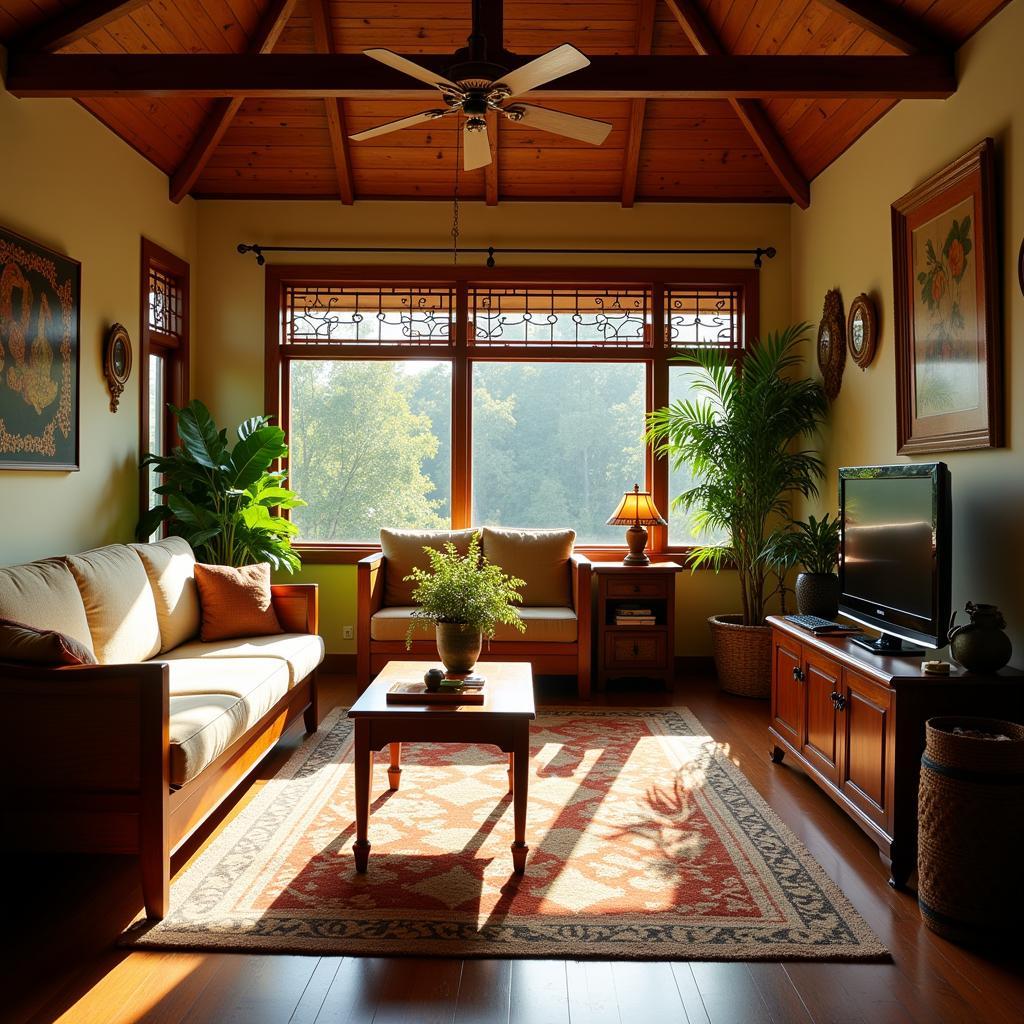 Cozy living room in a typical Bandar Hilir Malacca homestay