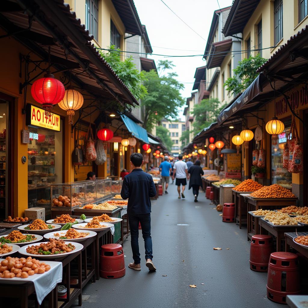 Vibrant street food scene in Bình Thạnh, Saigon