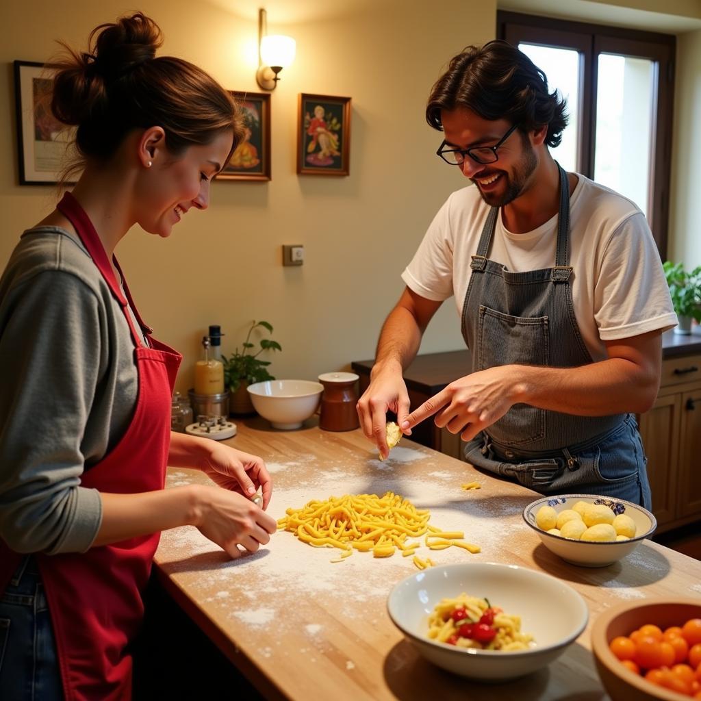 Learning to make pasta in a Florence homestay