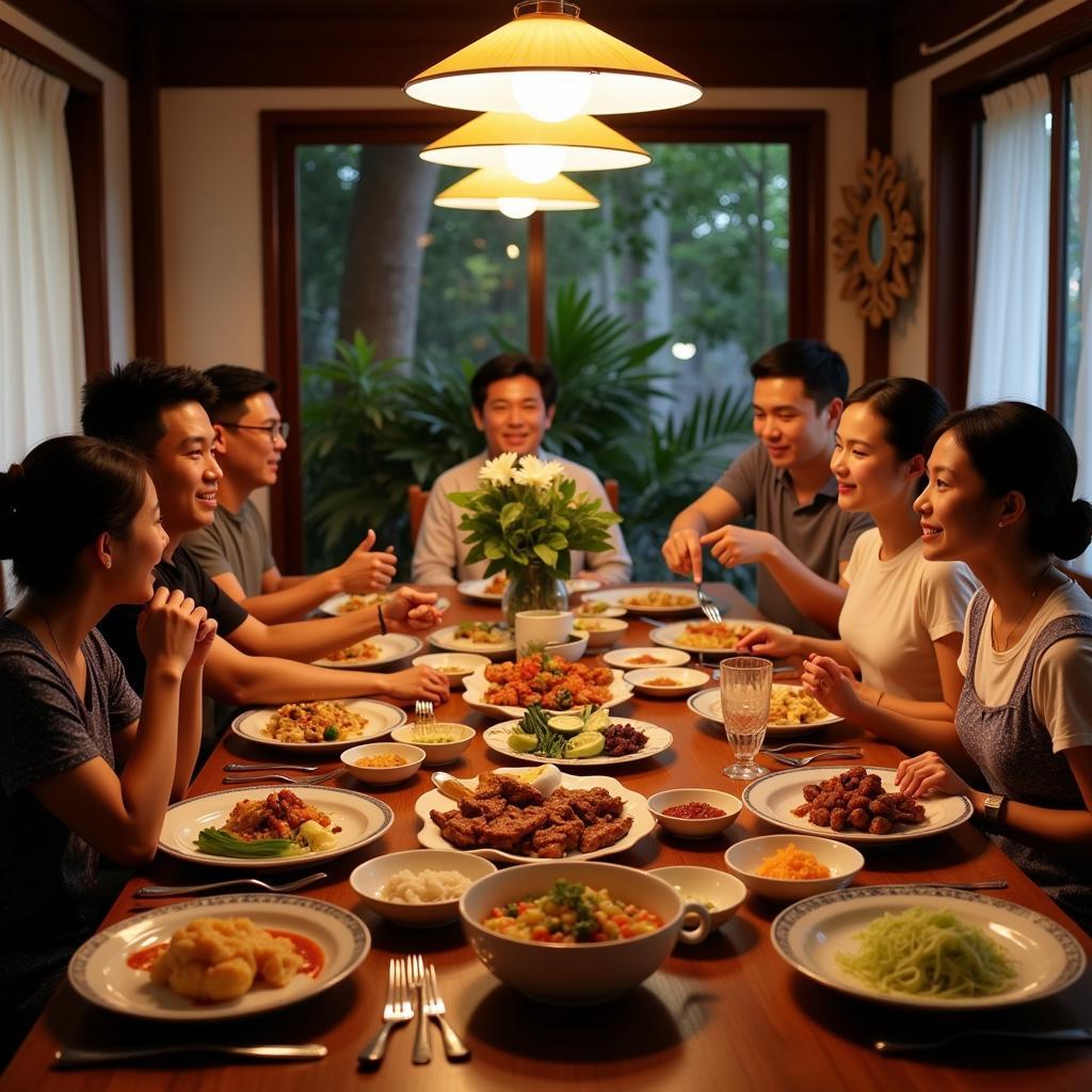 Vietnamese Family Dinner at Homestay in Hai Duong