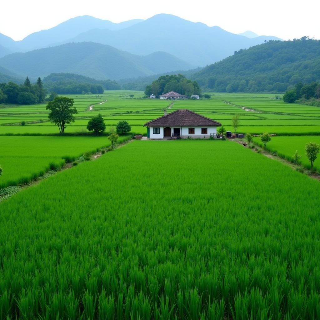 Serene Rice Paddies near Hai Duong Homestay