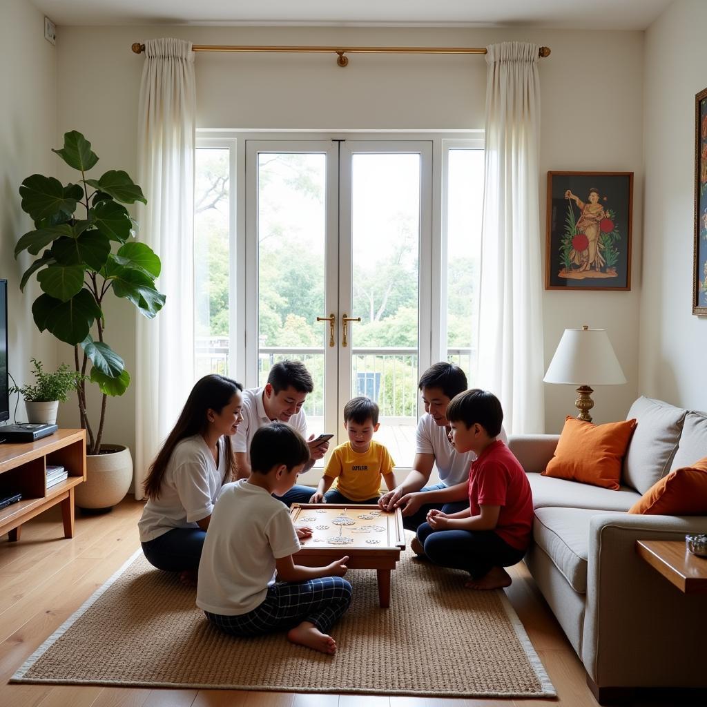 Cozy living room in a Johor Bahru homestay