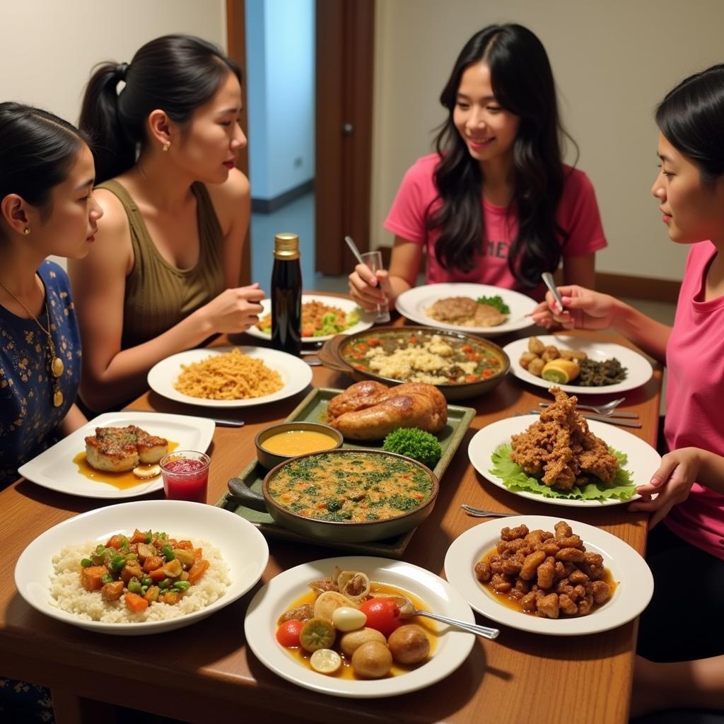 Enjoying authentic Malaysian food in a Klang homestay