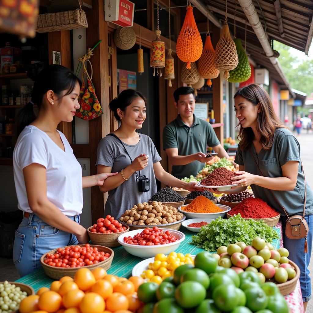 Visiting the local market near a homestay in Kluang Johor