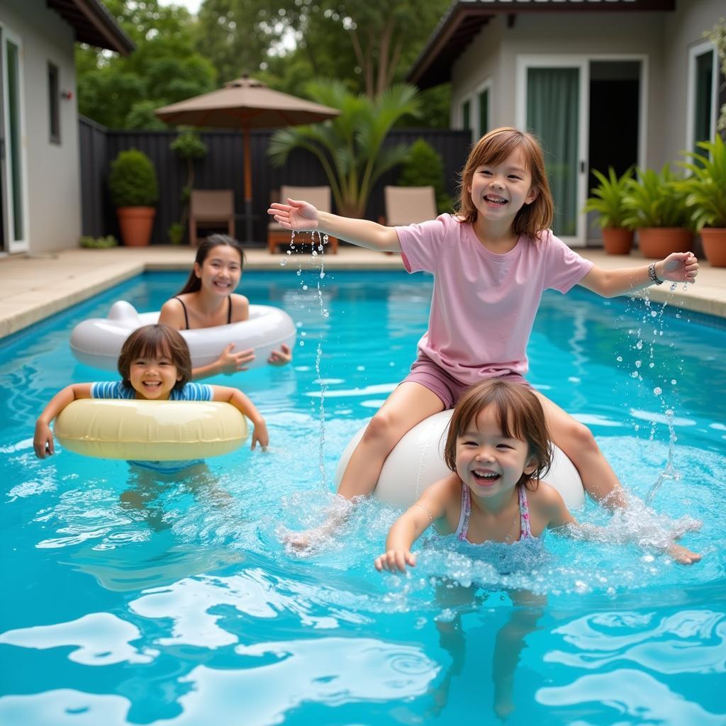 Family fun at a Kuantan homestay pool