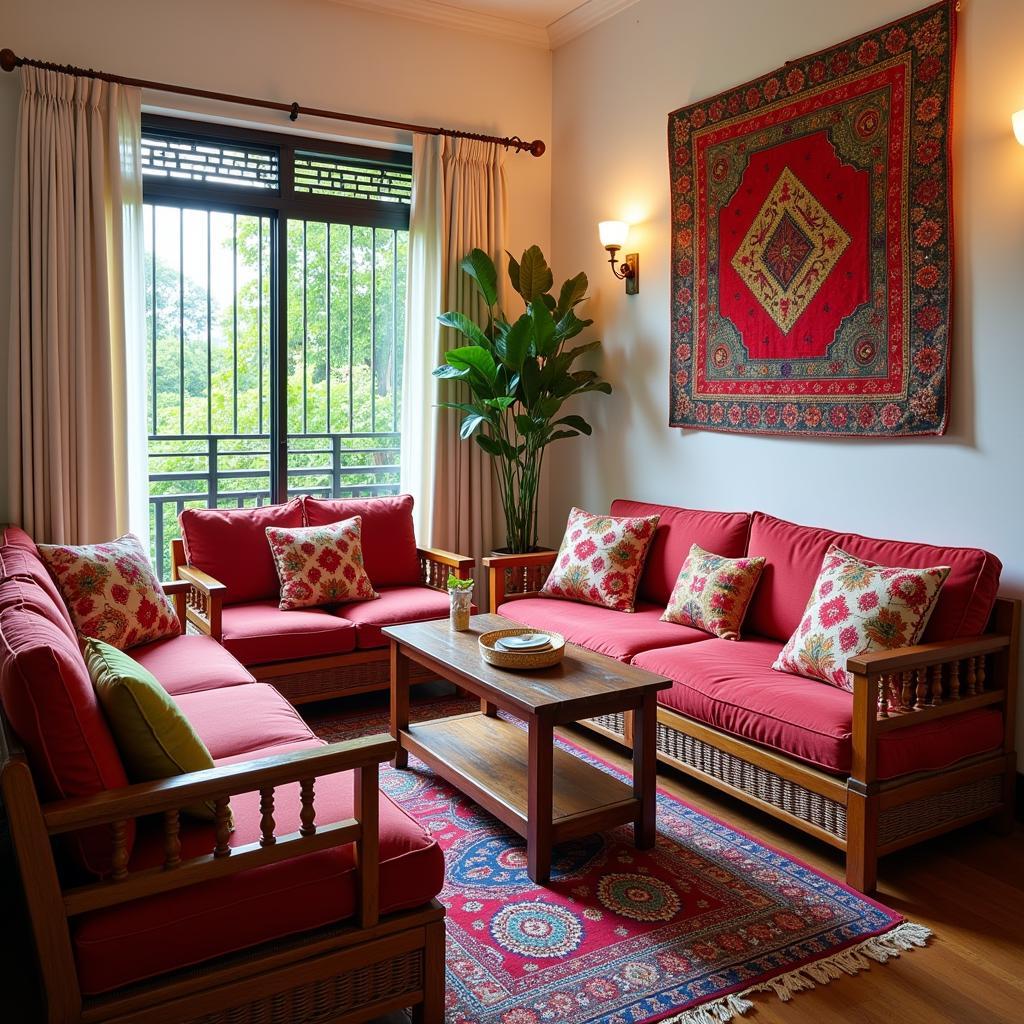 Cozy living room in a Mumbai homestay