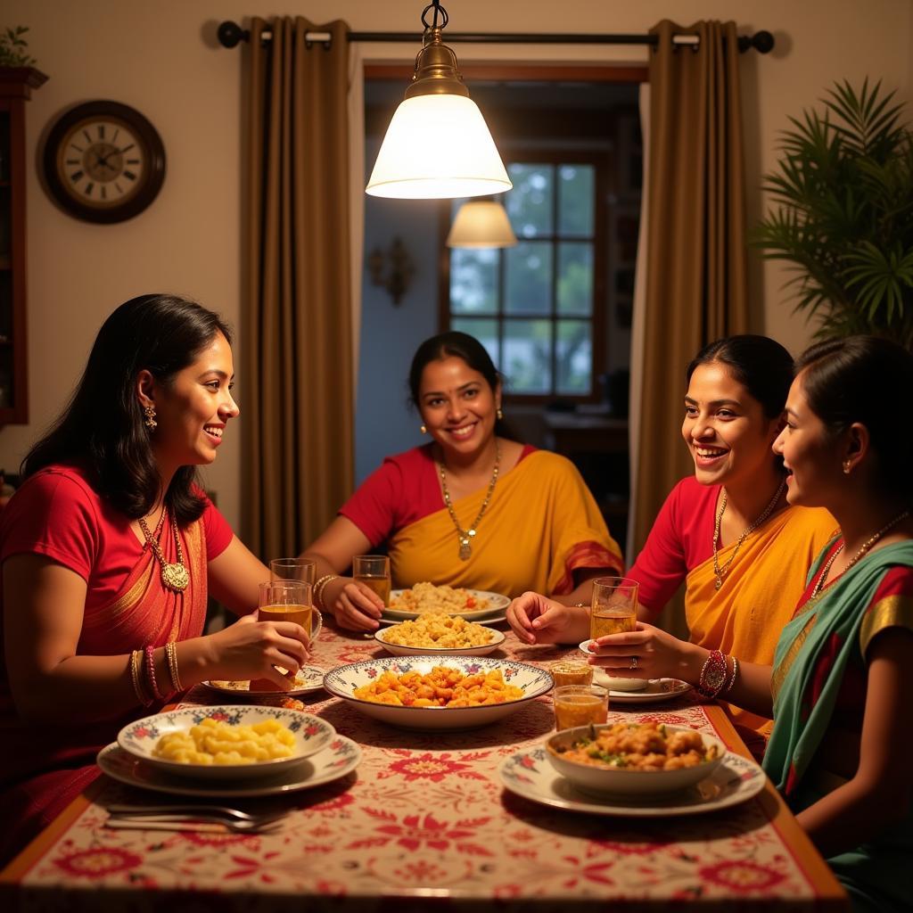 Family dinner at a Malavalli homestay