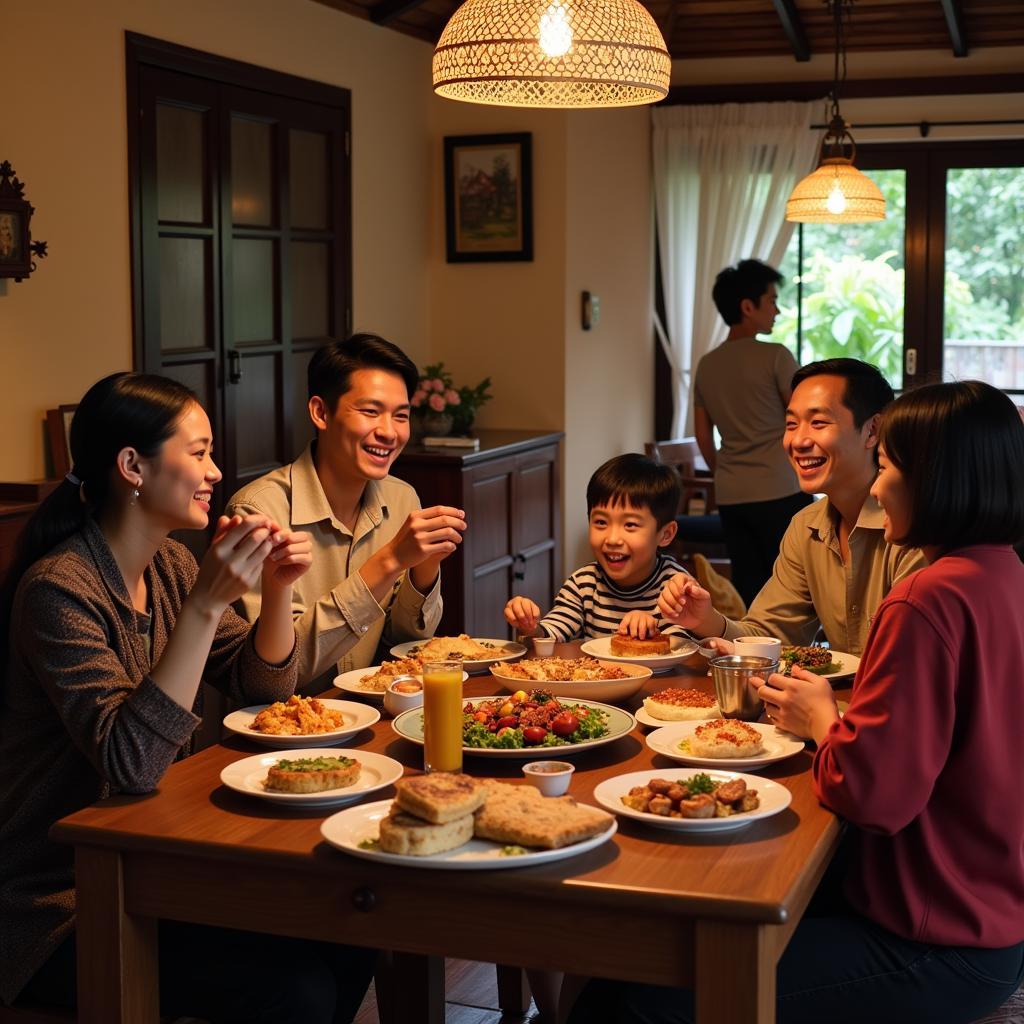 Family gathering at a Melaka Perdana homestay