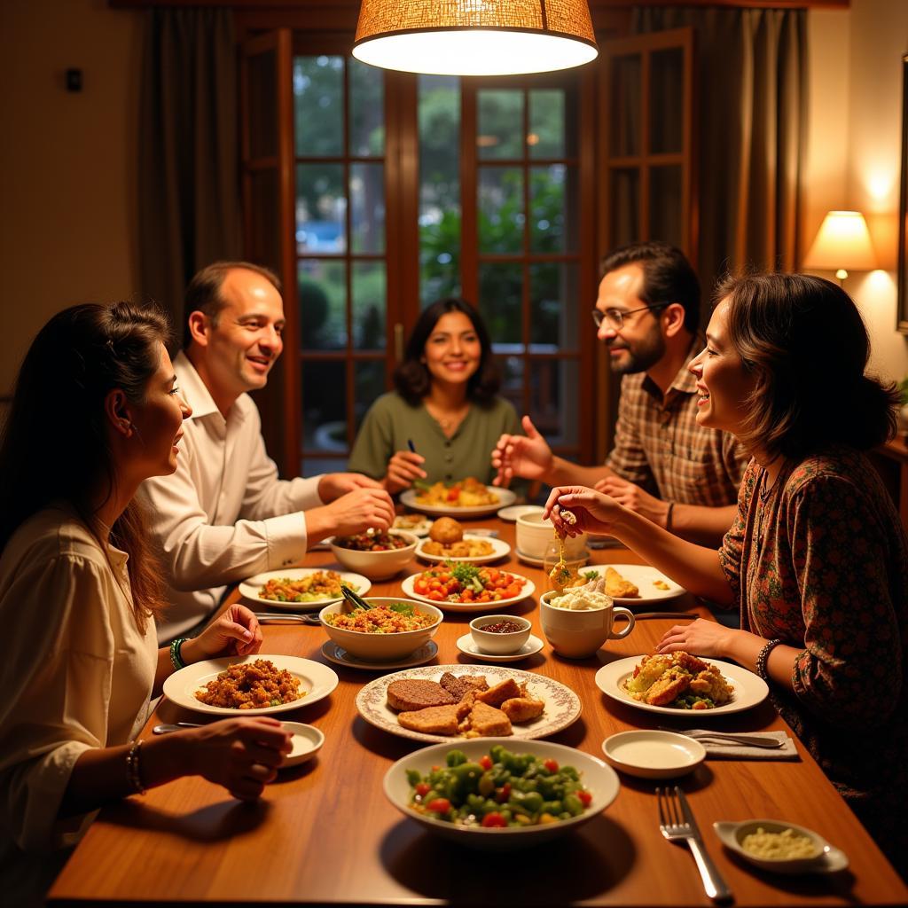 Family dinner at a Mumbai homestay