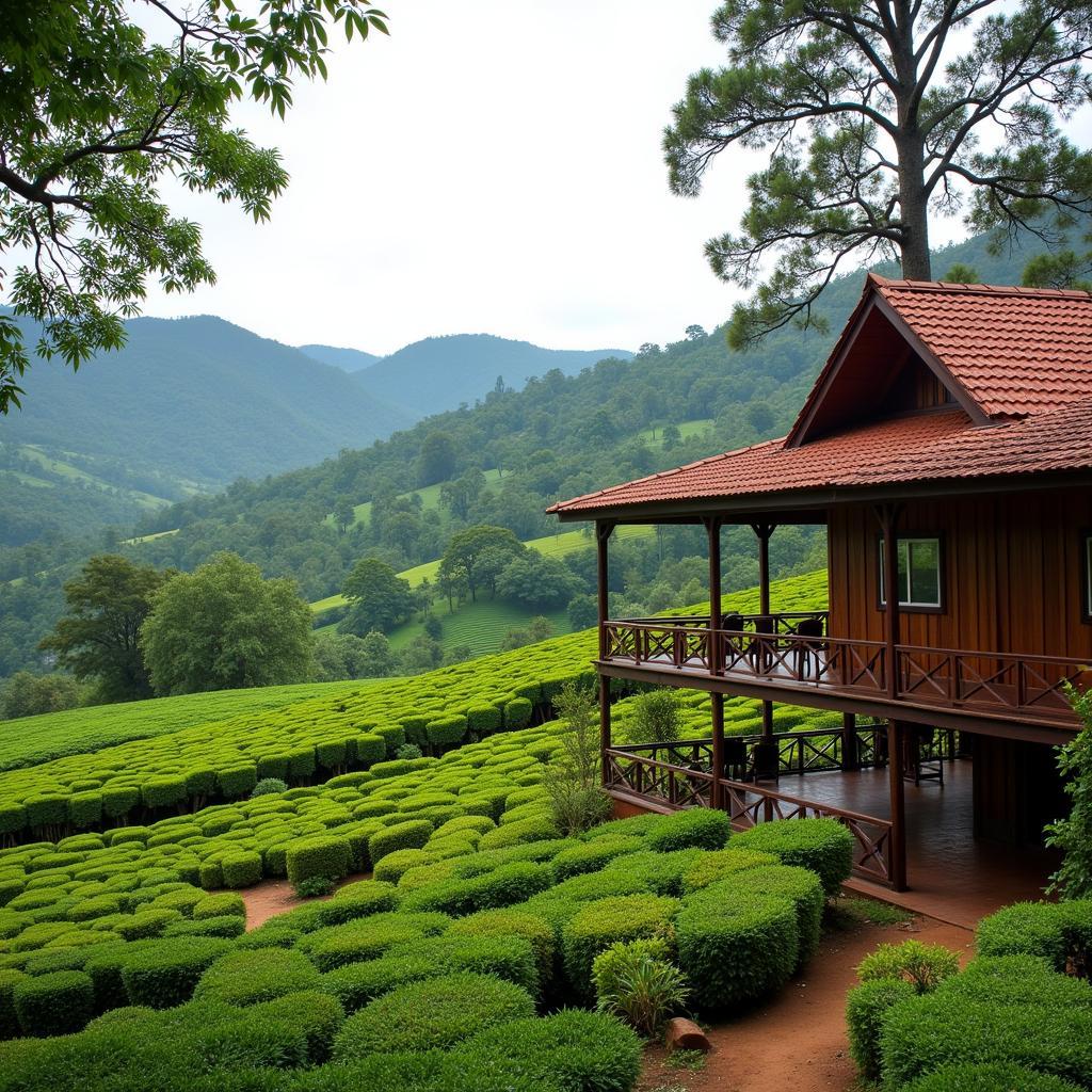 Homestay with a view of the tea plantations in Munnar