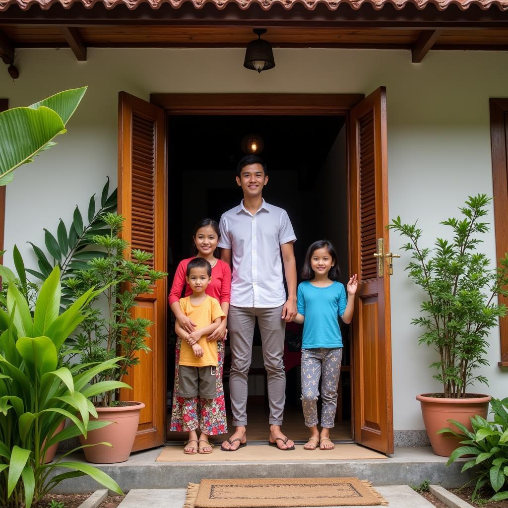 Malaysian Family Welcoming Guests in their Homestay near UIA Gombak