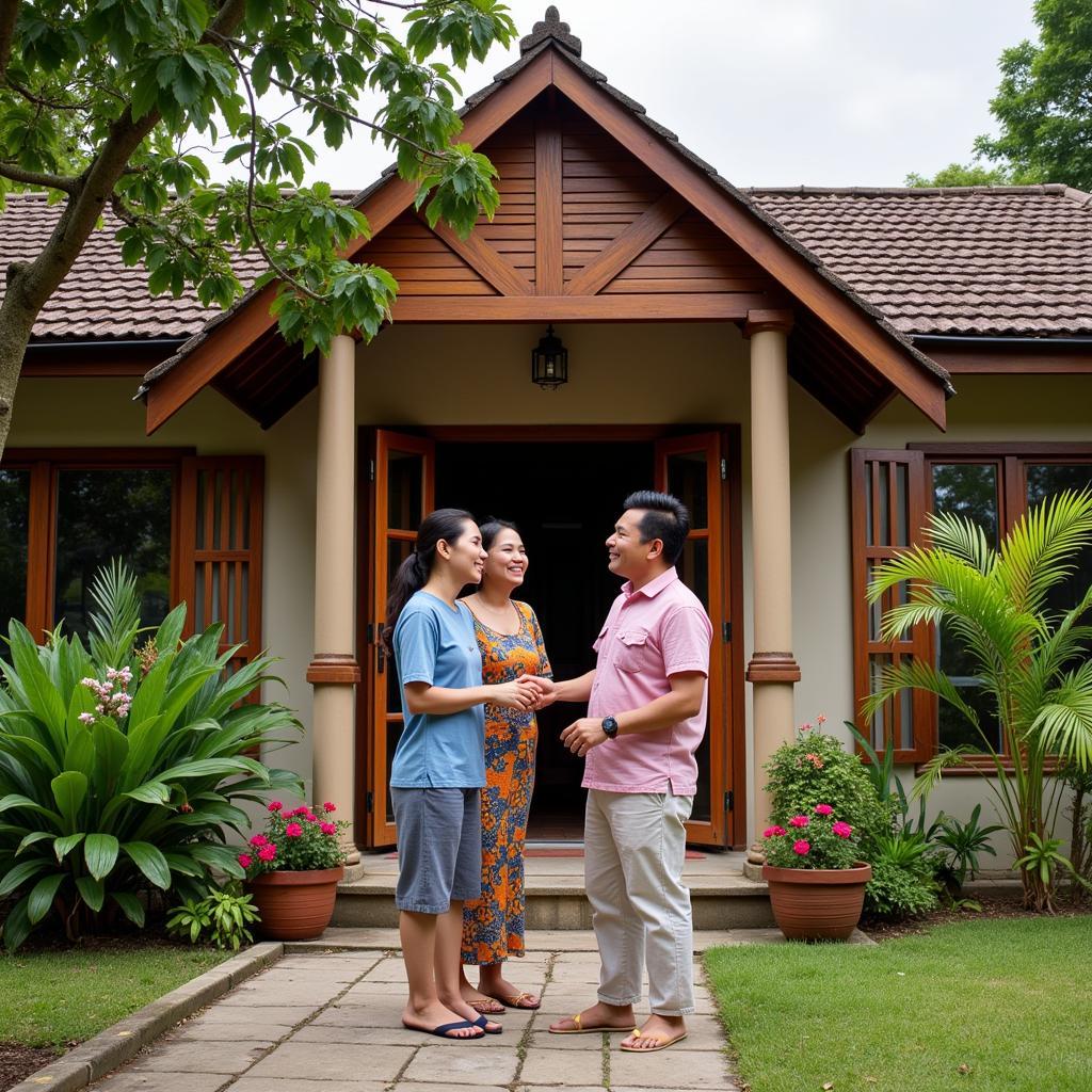 Malaysian Family Welcoming Guests in their Traditional Homestay