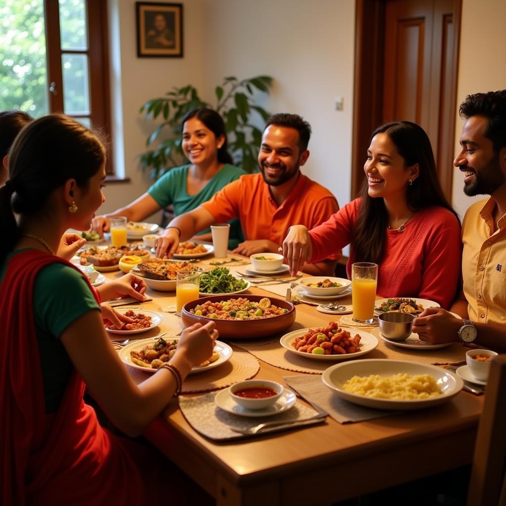 Family dinner at a homestay in Sarjapur Road