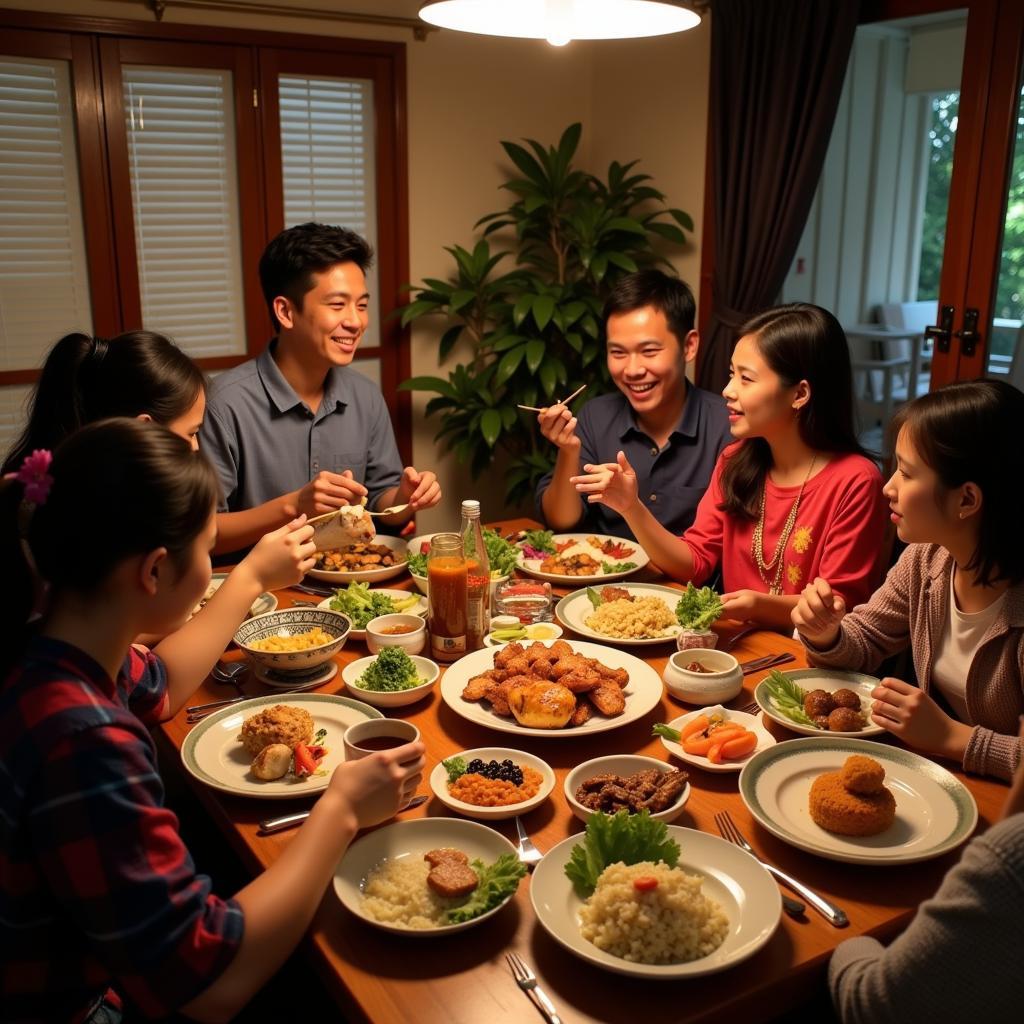 Family dinner in a Selangor Ampang homestay