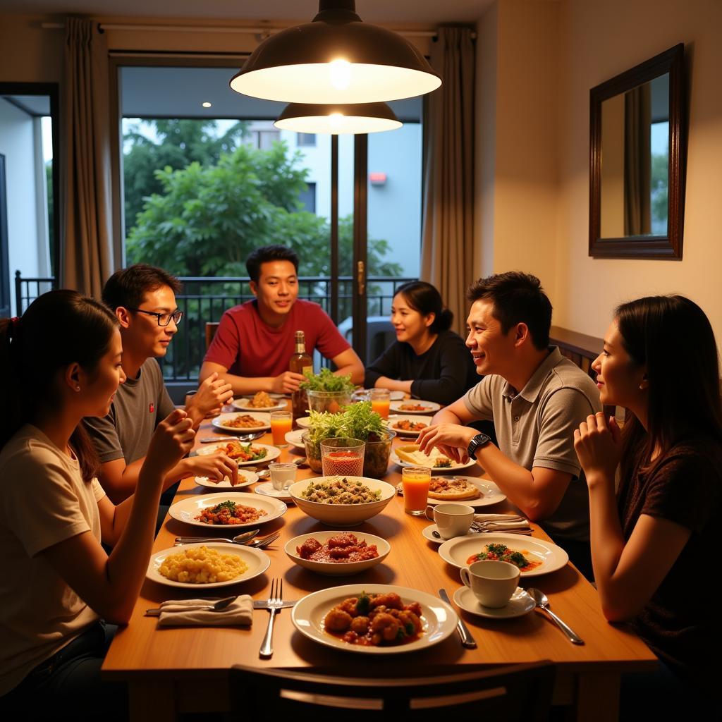 Family dinner at a homestay in Subang Jaya