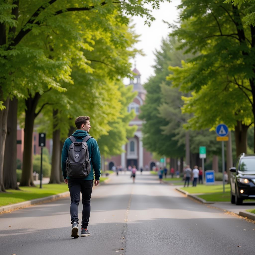 A student commuting to the University of Washington from their homestay