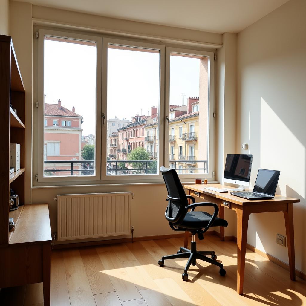 Comfortable Workspace in a Barcelona Homestay