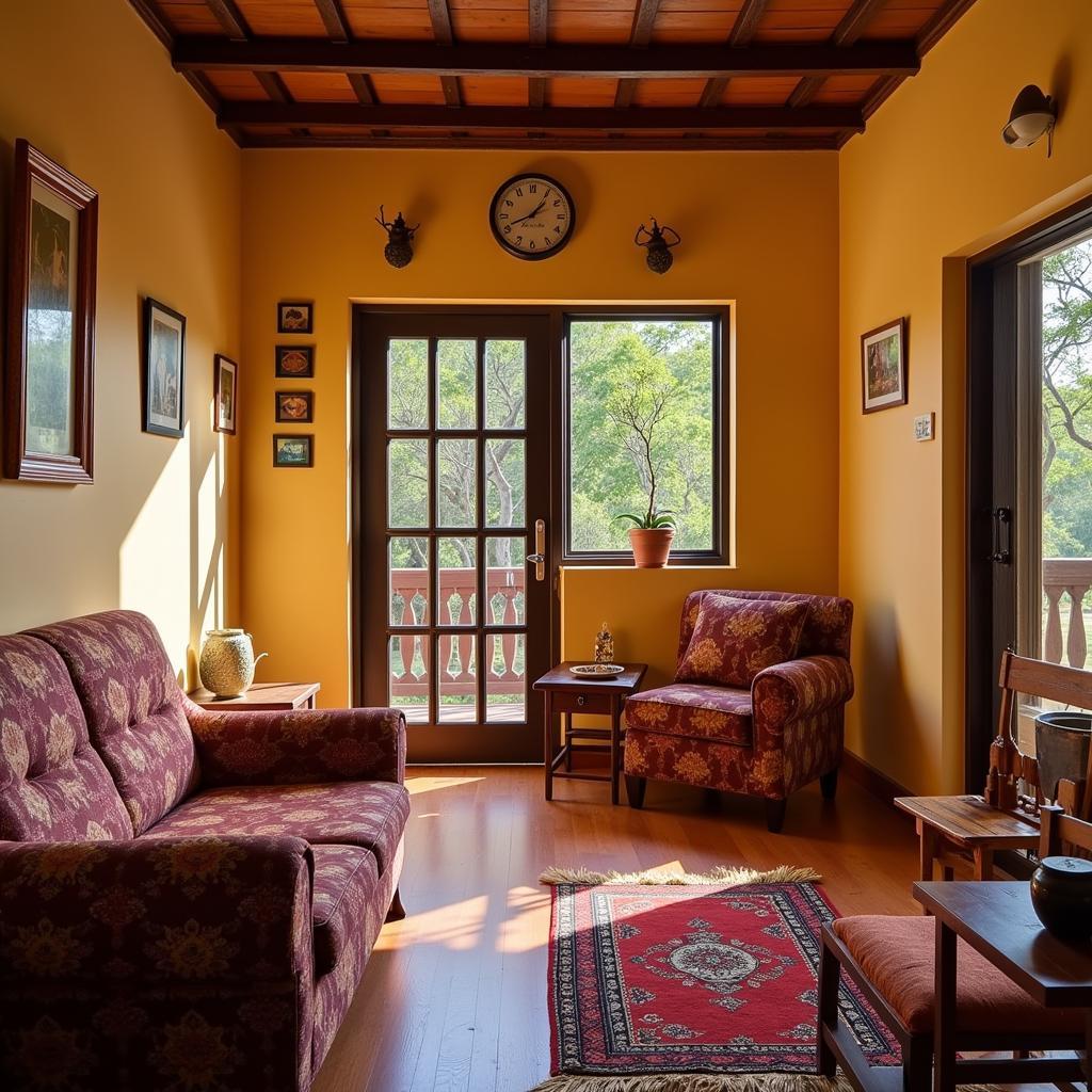 Cozy interior of a homestay near Yellapur