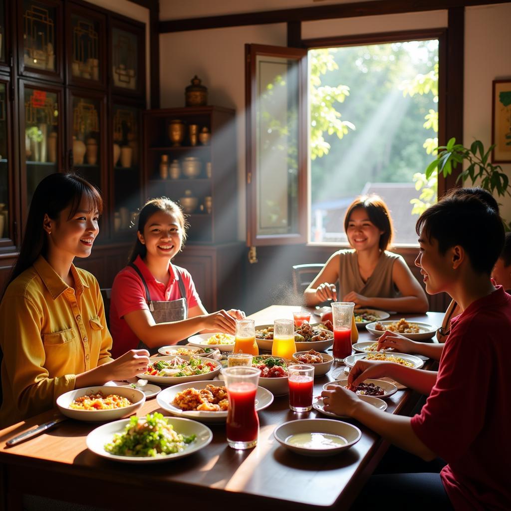 Hue Homestay Family Meal