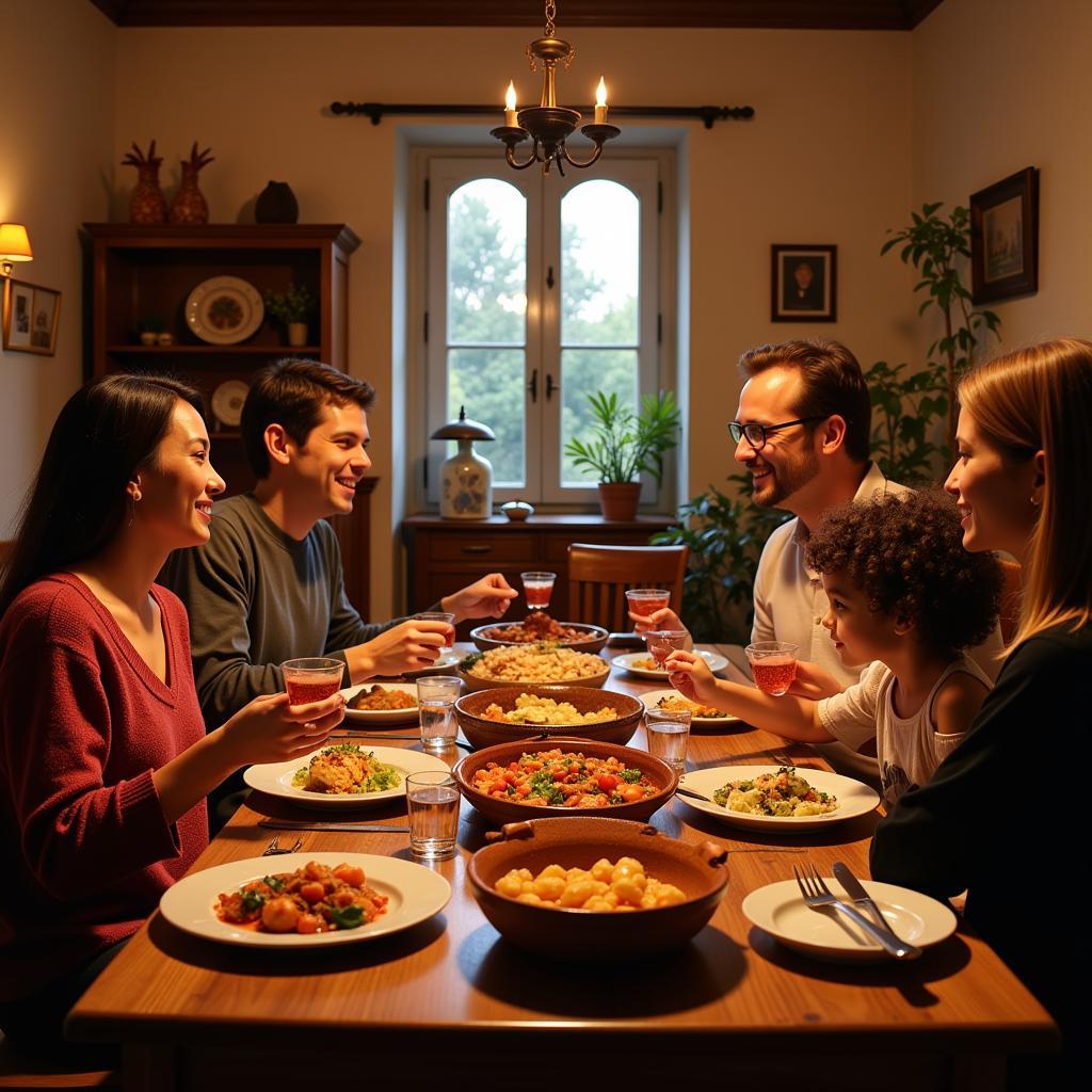 Family Meal at a Humro Home Titus Homestay