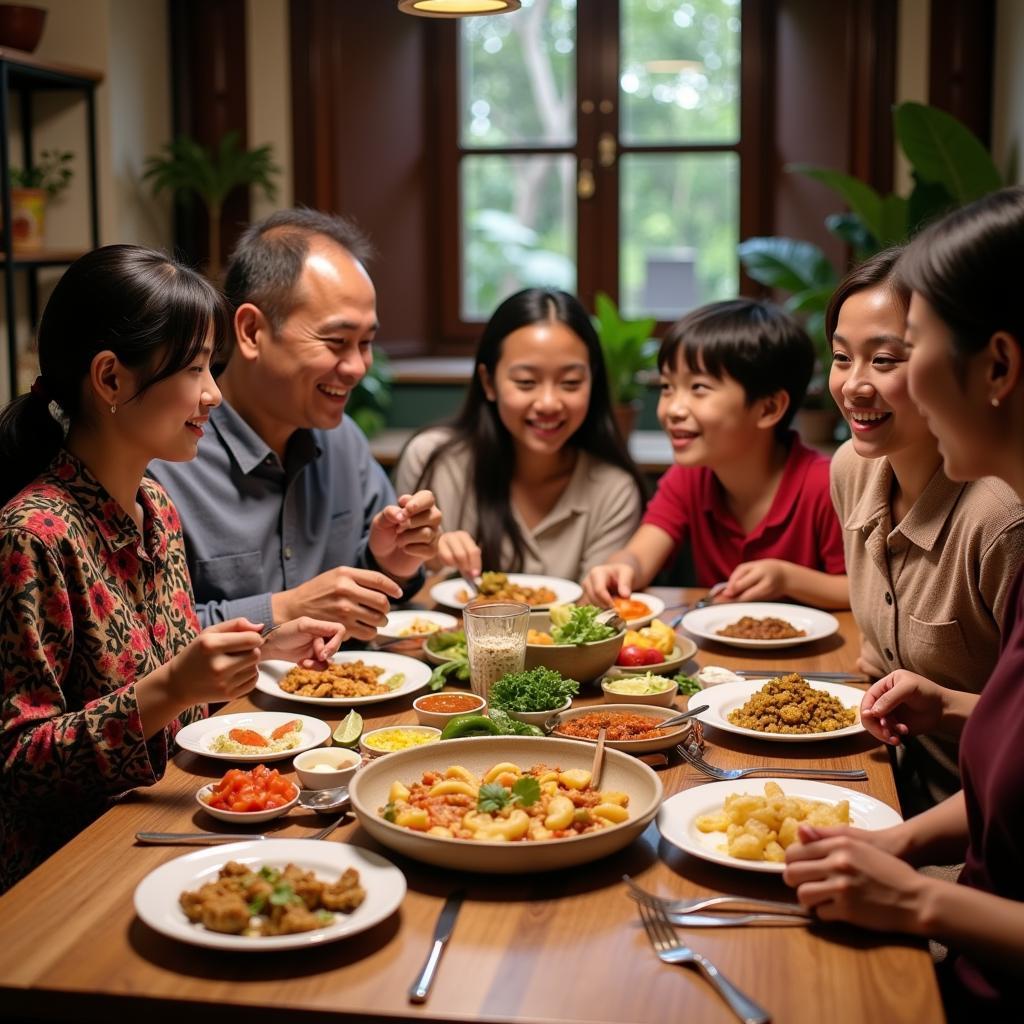 Indonesian Homestay Family Meal