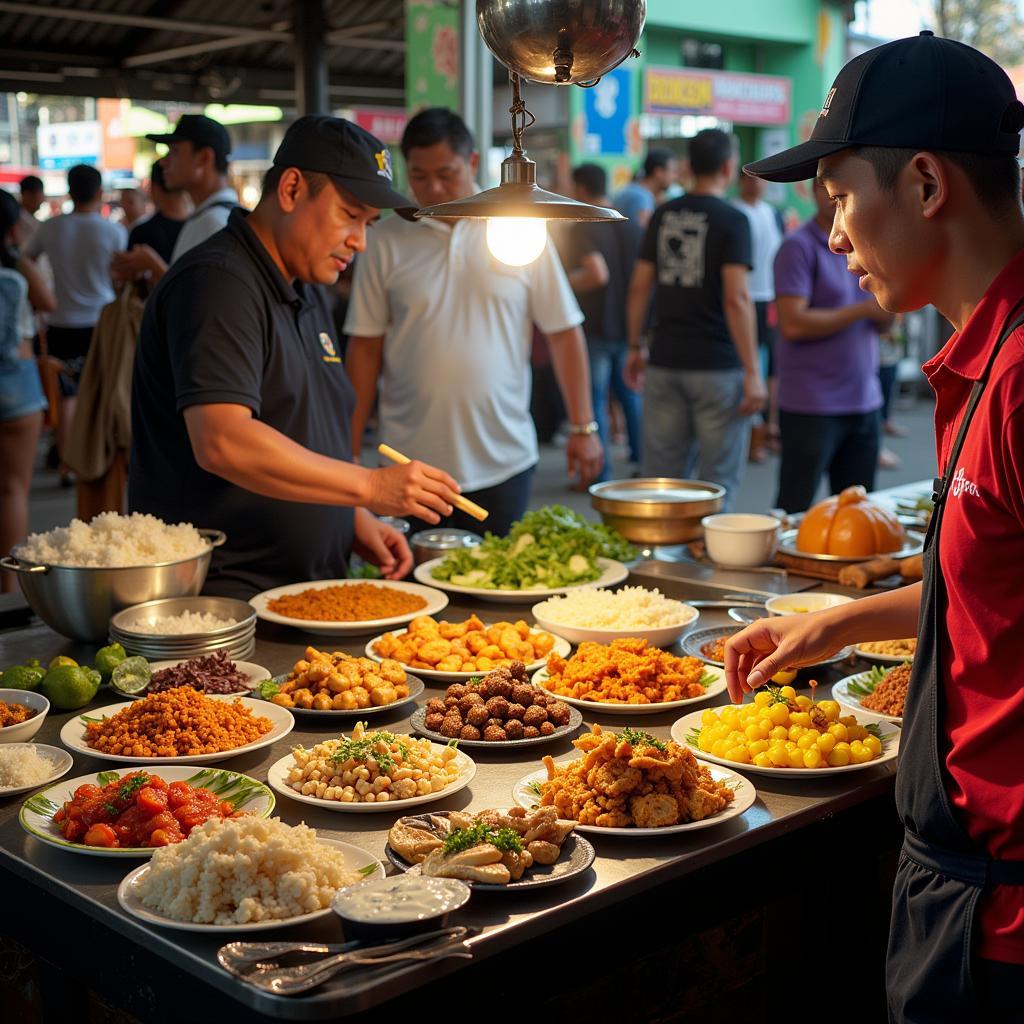 Ipoh Street Food Hawker Stall with Delicious Malaysian Dishes