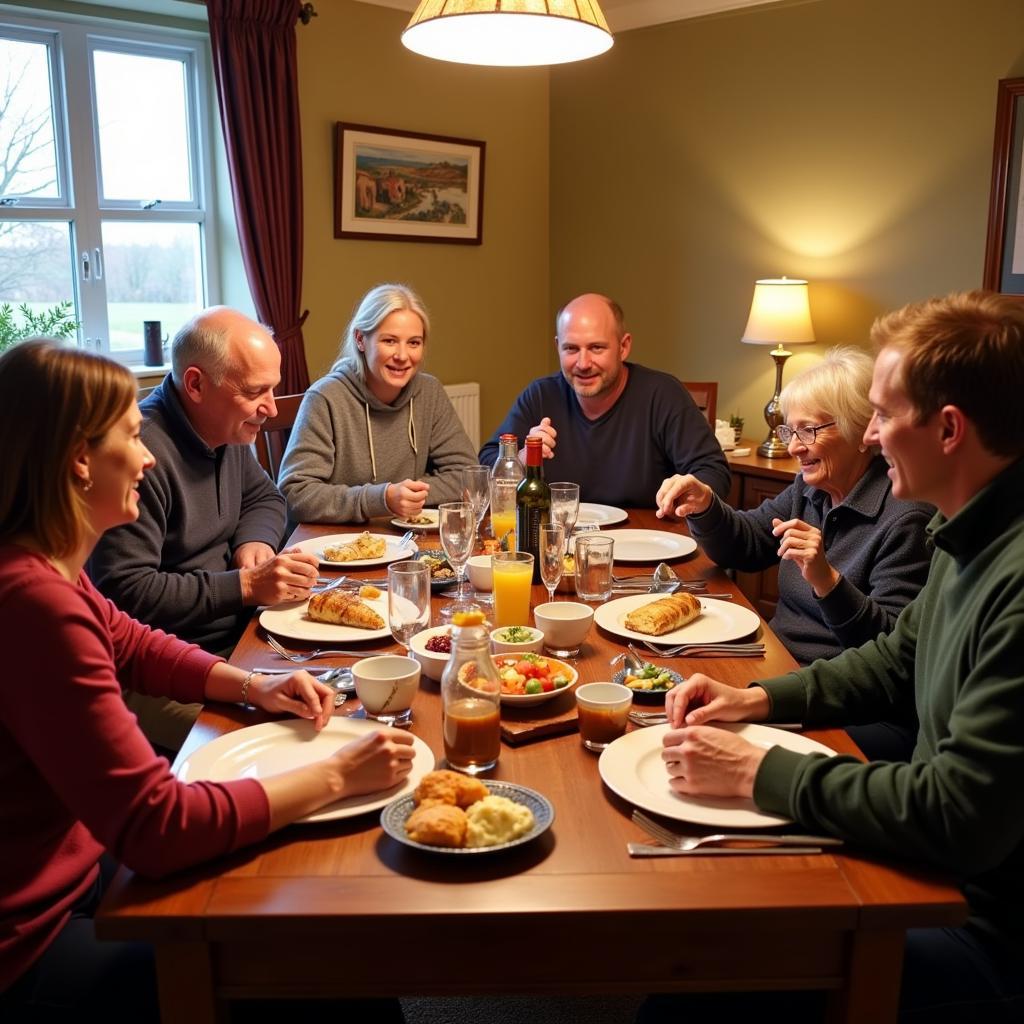 Family Dinner at a Bray Homestay