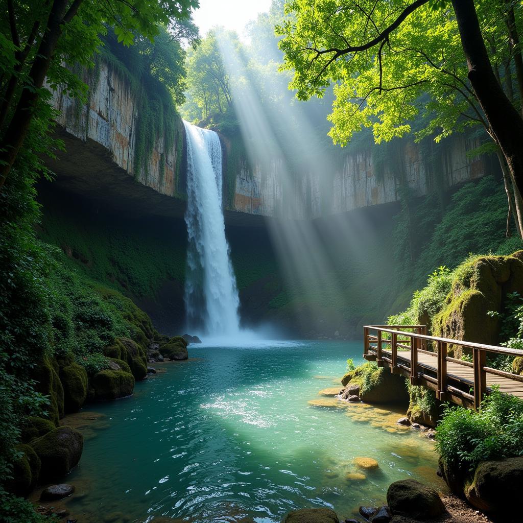 Scenic waterfall near Janda Baik homestay