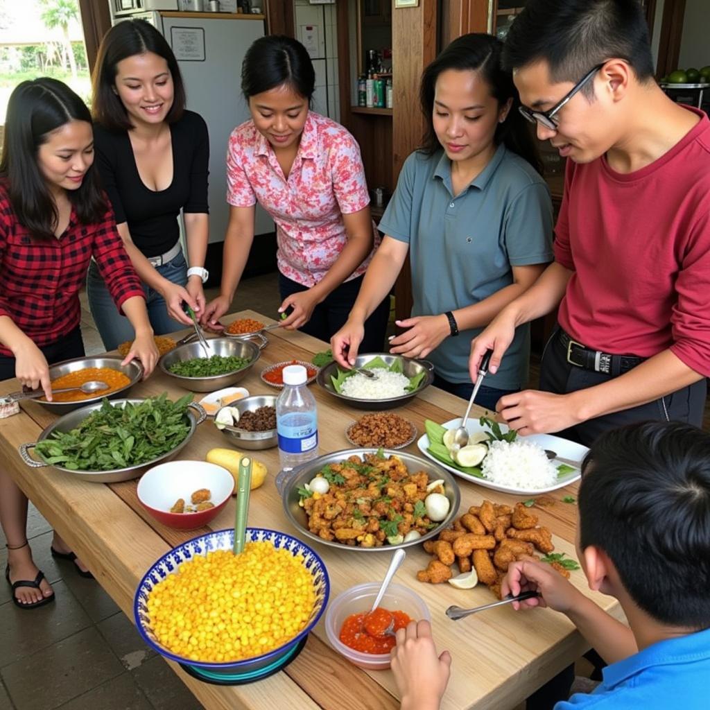 Participating in a cooking class at a Jogja homestay