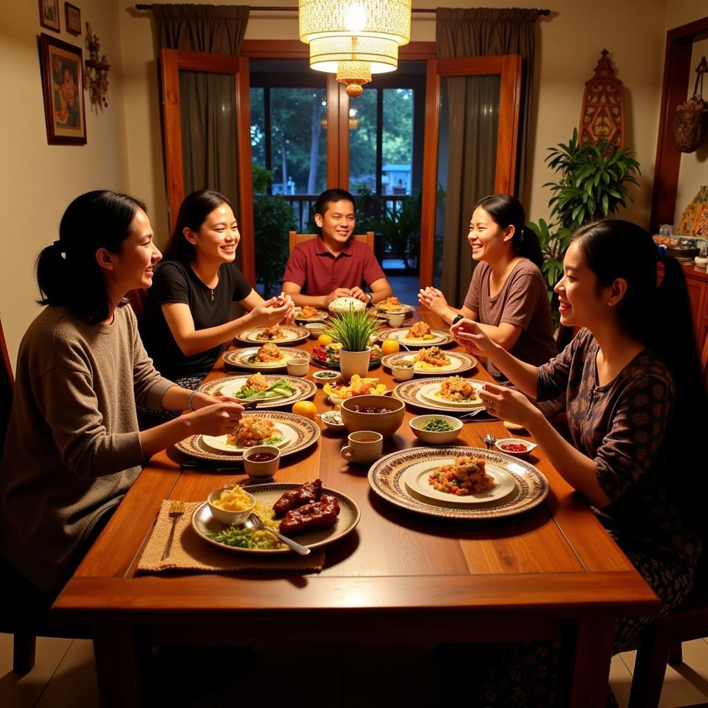 Family dinner at a Jogja homestay