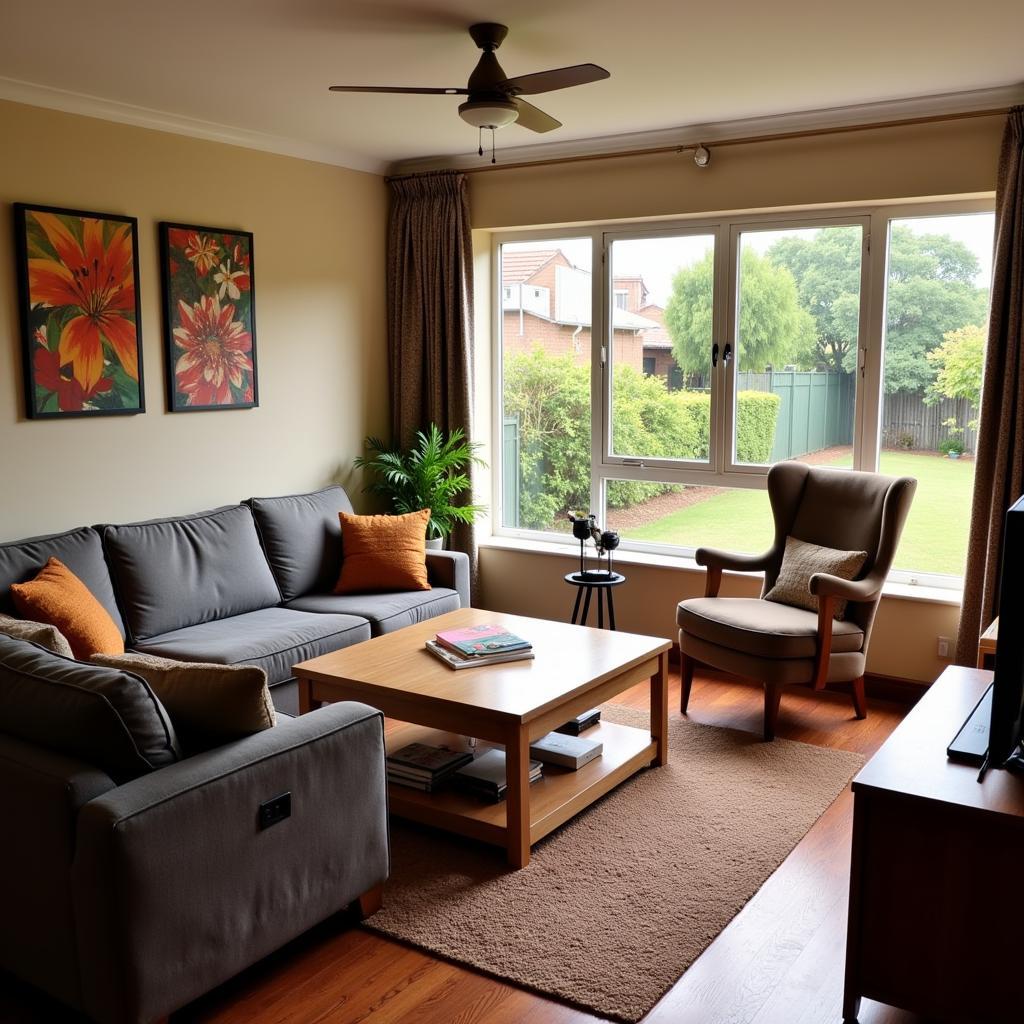 Cozy living room in a Johannesburg homestay