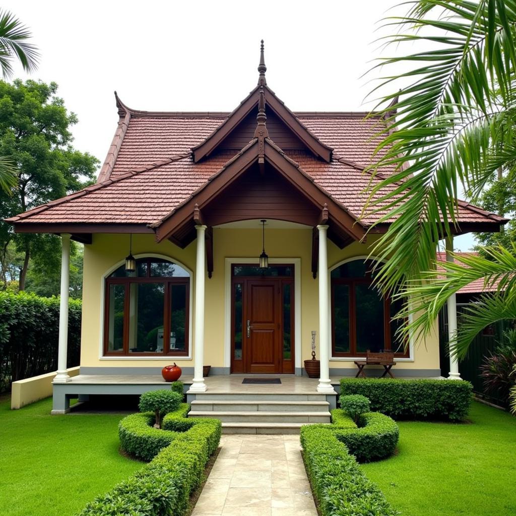 Exterior view of a traditional Malay-style banglo homestay in Johor Bahru