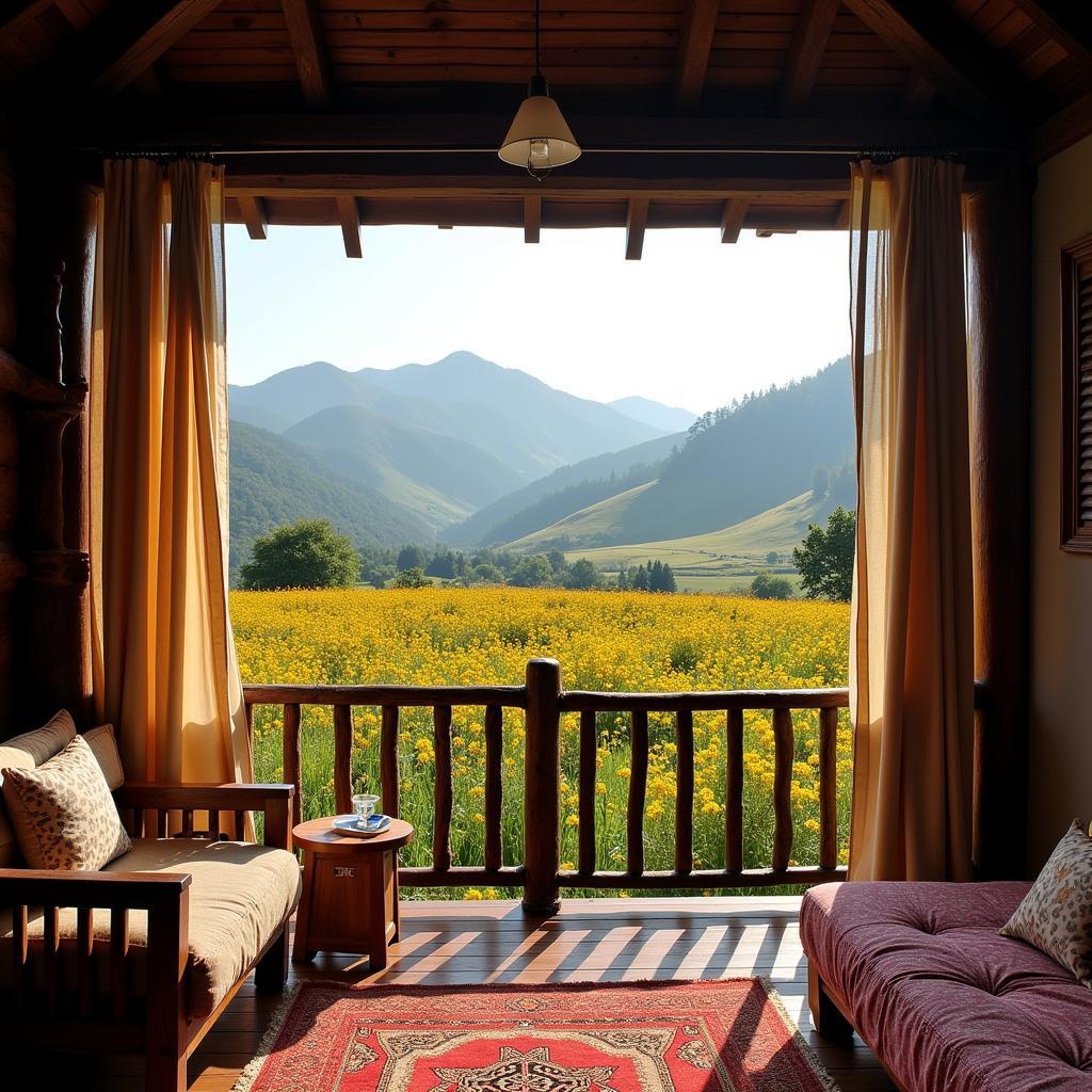 Homestay with a view of the vibrant wildflowers of Kaas Plateau