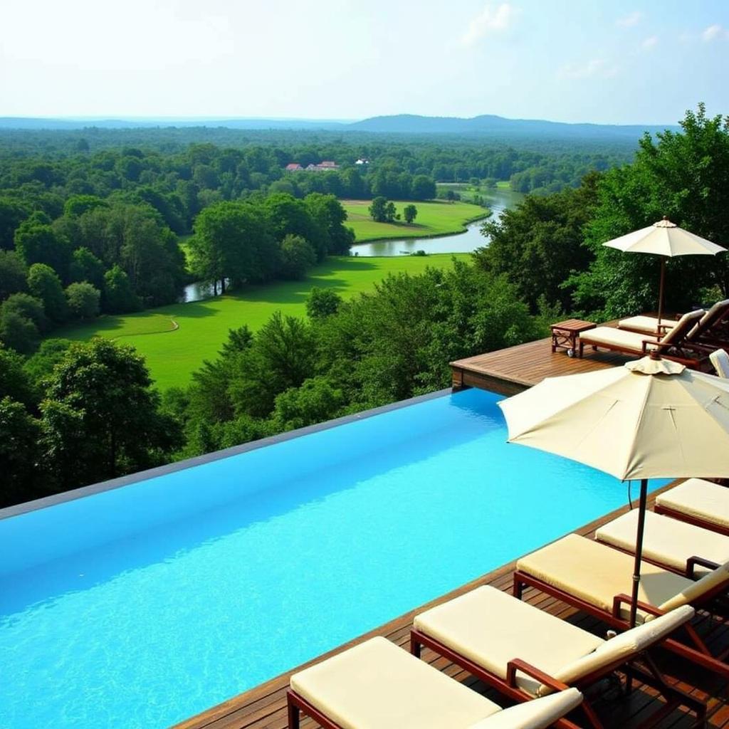 Private swimming pool at a luxurious homestay in Kabini