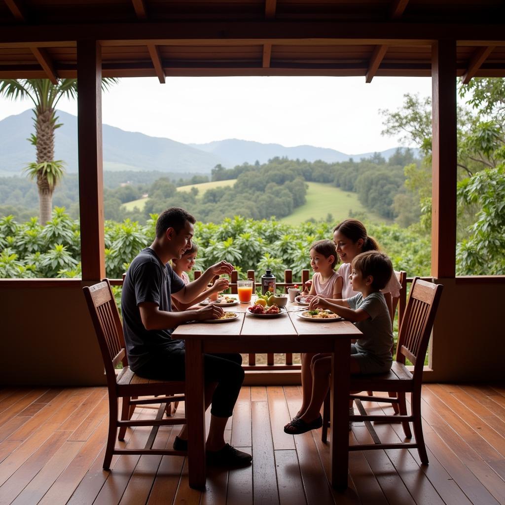 Family enjoying a homestay in Kakkabe